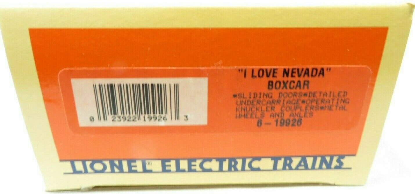 Lionel 6-19926 I Love Nevada Boxcar NIB