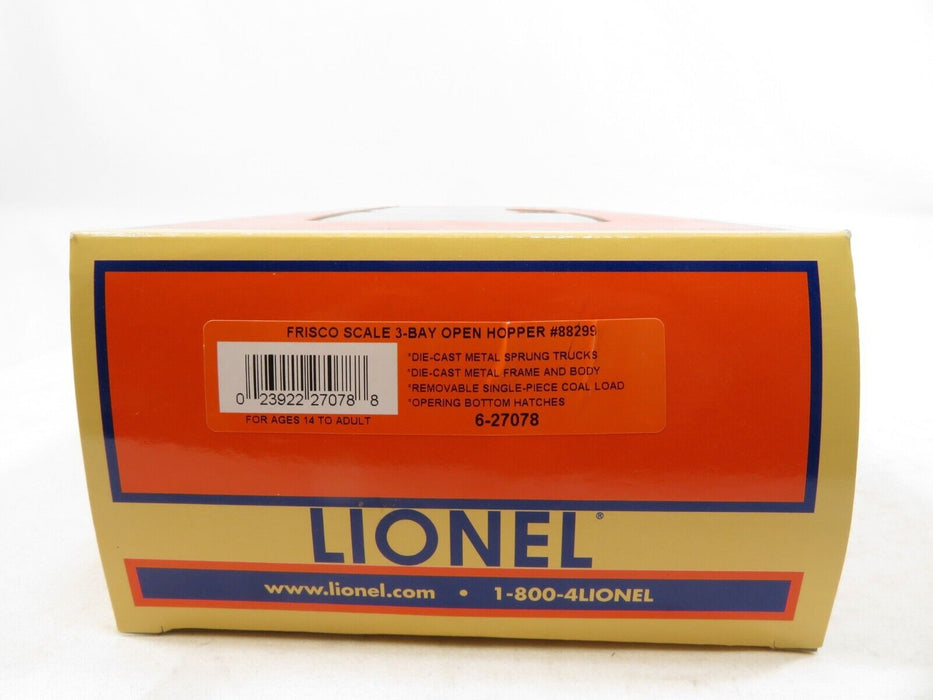 Lionel 6-27078 Frisco Scale 3-Bay Open Hopper #88299 LN