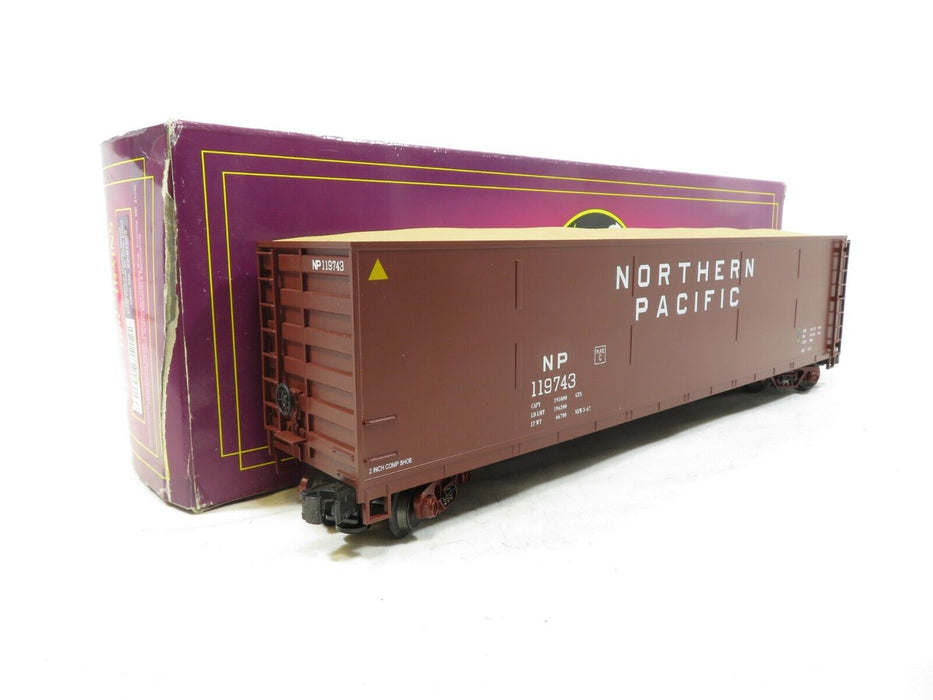 MTH 20-97502 Northern Pacific Wood Chip Hopper with Chip Load LN