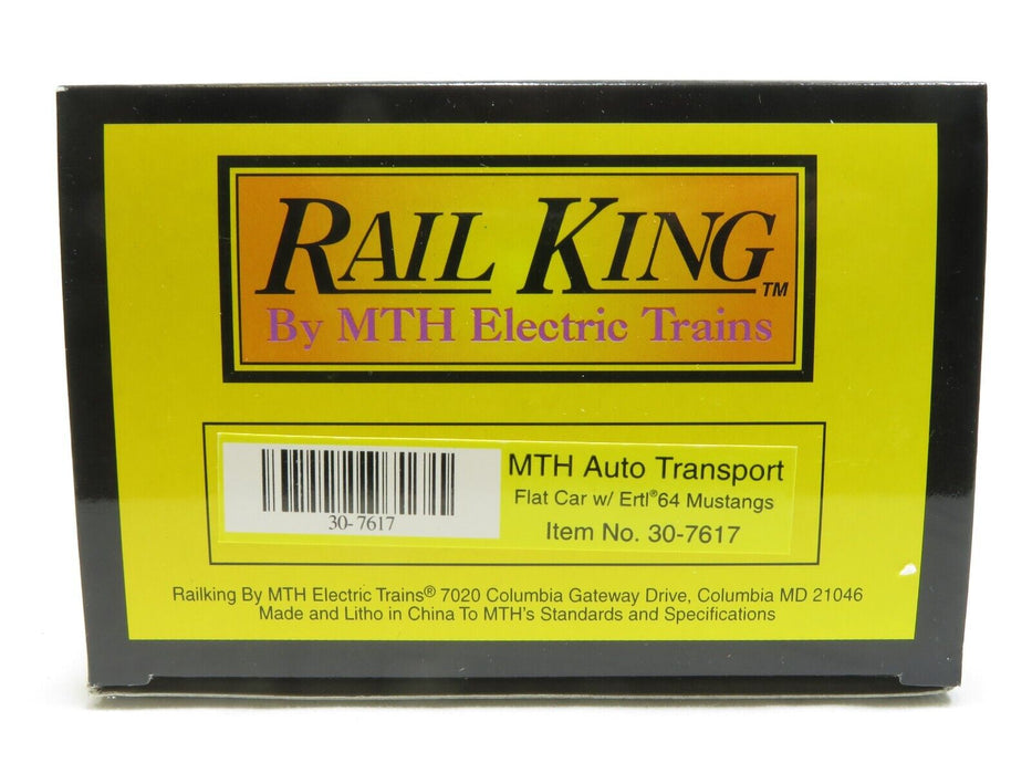 MTH 30-7617 Auto Transport Flat Car with Ertl 64' Mustangs NIB