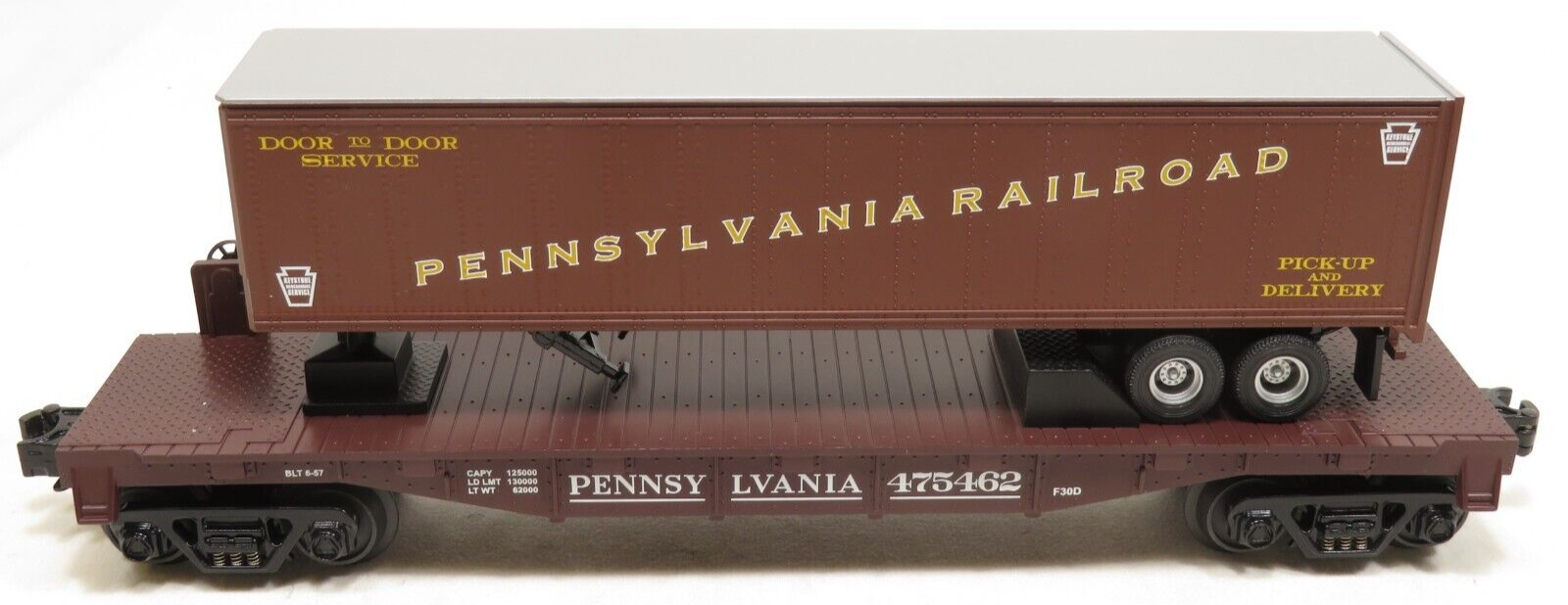 MTH 30-76047 Pennsylvania Flat Car W/Trailer NIB