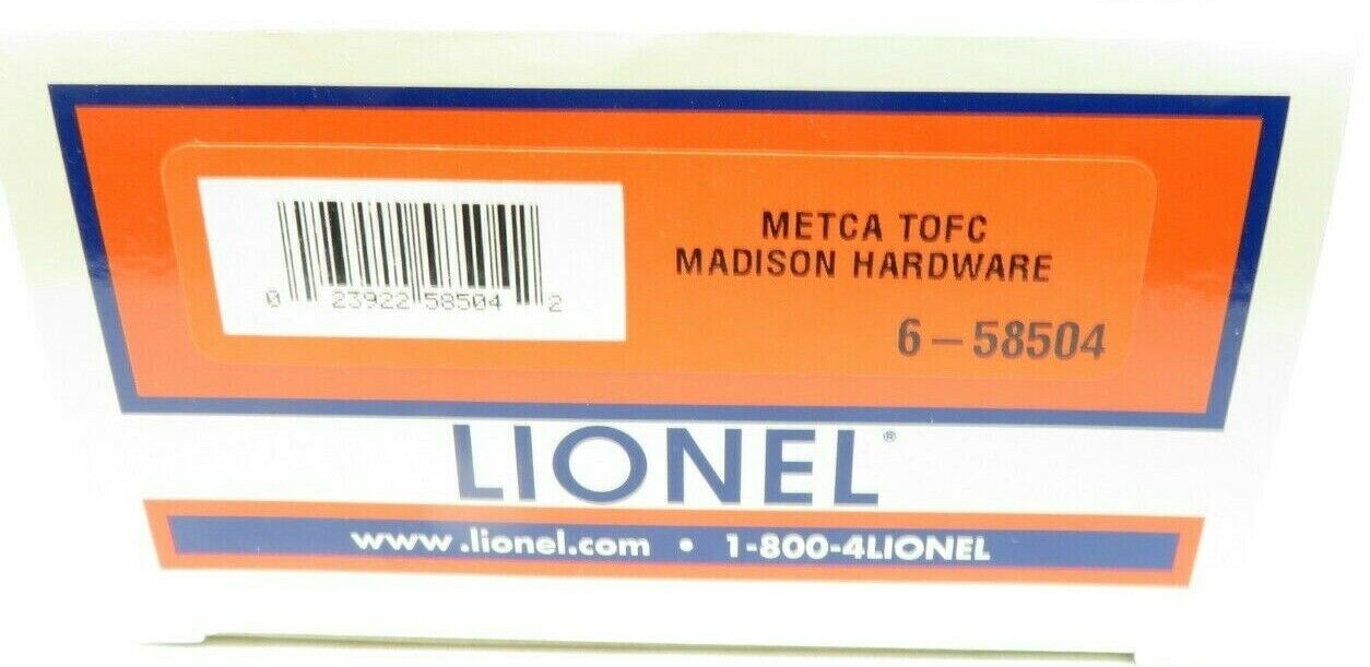 Lionel 6-58504 METCA TOFC Madison Hardware NIB
