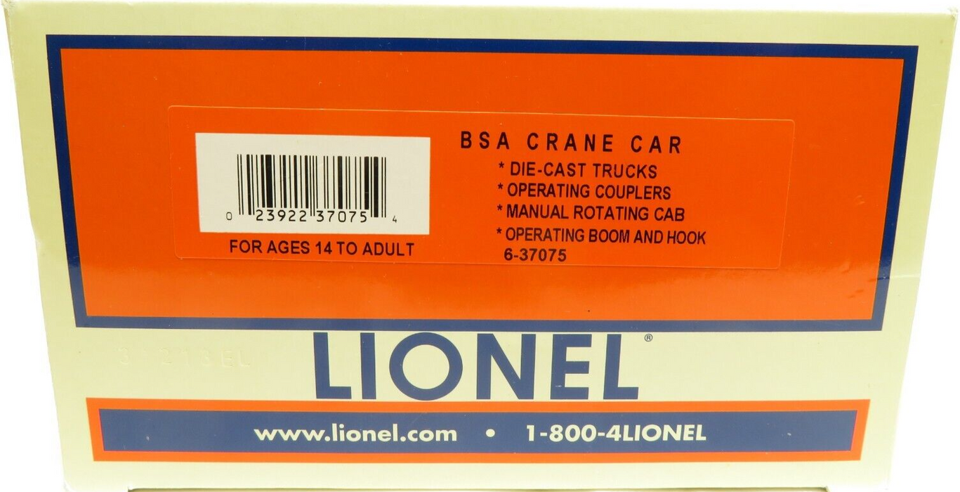 Lionel 6-37075 Boy Scouts of America Crane Car NIB