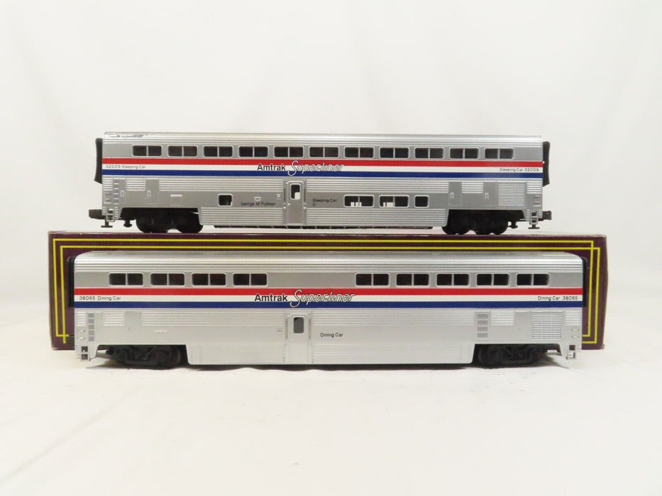 MTH 20-6539 Amtrak Superliner Sleeper/Diner Two Car Set LN