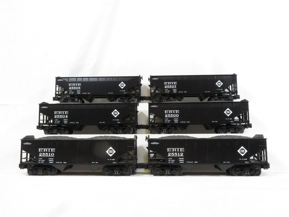 MTH 20-90139 Erie 2-Bay Offset Hopper w/coal load 6-Car Set NIB