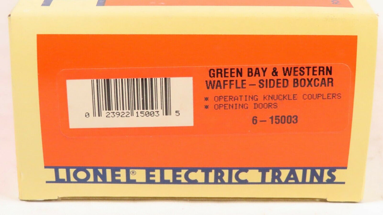 Lionel 6-15003 Green Bay & Western Waffle Sided Boxcar LN