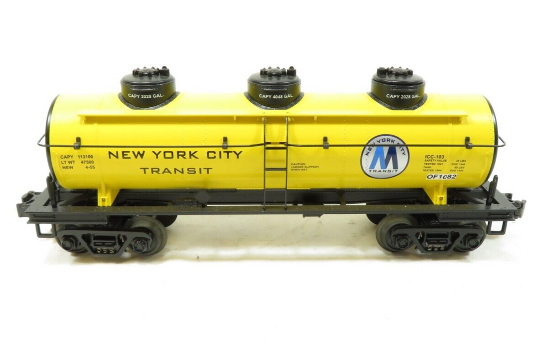 MTH 30-73108 MTA 3-Dome Tank Car Work Train NIB