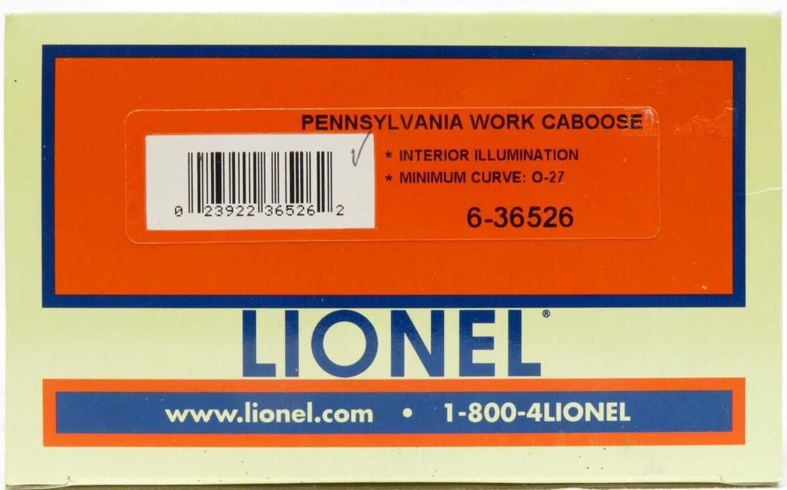 Lionel 6-36526 Pennsylvania Work Caboose NIB
