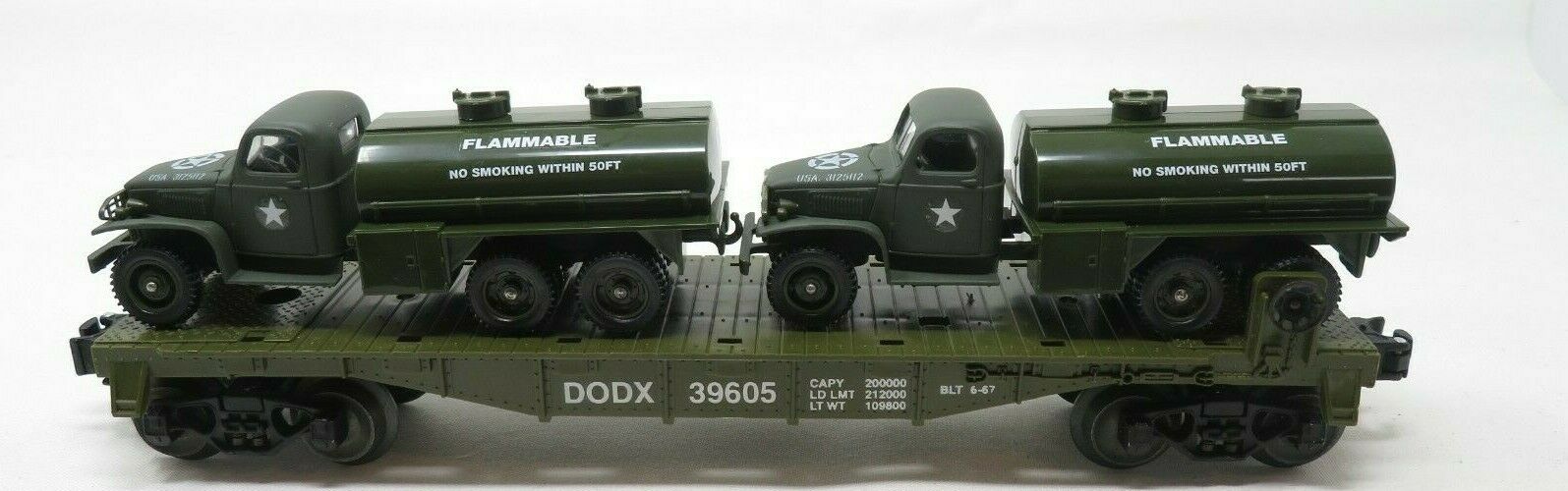 Geller 39605 Army GMC 2 1/2 Ton Fuel Tanker DODX Flatcar NIB