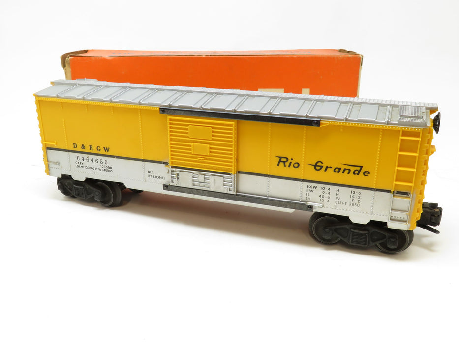 Lionel 6464-650 D&RGW Boxcar w/box C8